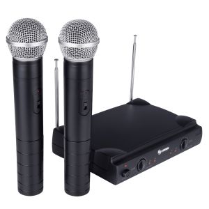 Sistema de 2 micrófonos inalámbricos VHF