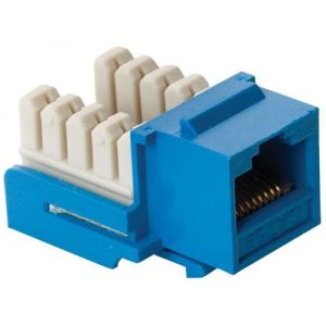 Jack RJ45 de 8 contactos a 90° CAT 5e, tipo Keystone, azul