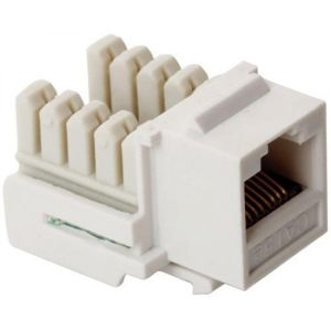 Jack RJ45 de 8 contactos a 90° CAT 5e, tipo Keystone, blanco