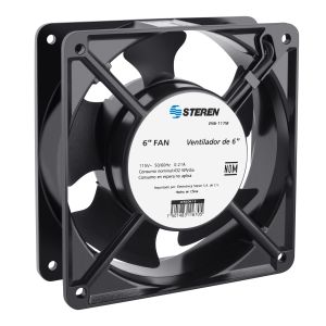 Ventilador metálico de 6", 117 Vca, 18W