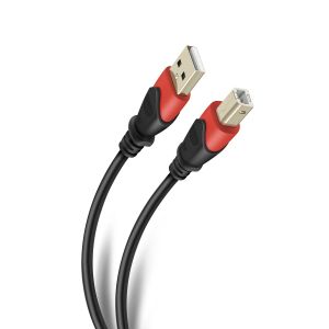 Cable USB a USB tipo B de 3,6 m reforzado con conectores dorados