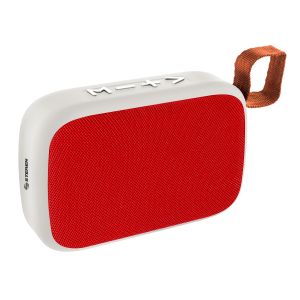 Mini bocina Bluetooth con reproductor USB/microSD color blanco y rojo