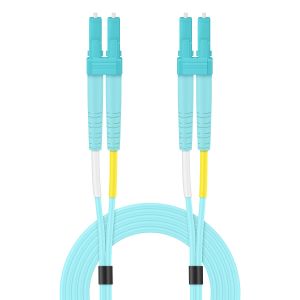 Jumper de FO dúplex MM (OM3), cable tipo Riser de 2 mm, LC/UPC a LC/UPC, de 3 m