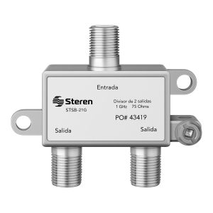 Divisor RF de 2 salidas, 75 Ohms, 1 GHz, con caja soldada