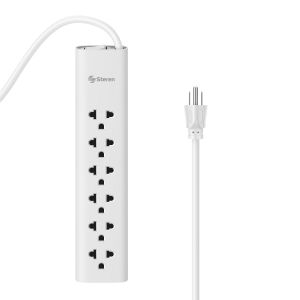 Multicontacto de 6 salidas verticales (americanas/europeas), blanco