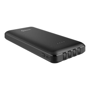 Power Bank de 10,000 mAh PD 20 W / QC 18 W con 1 salida USB C, 1 salida USB y cables integrados USB C / Lightning / micro USB / USB