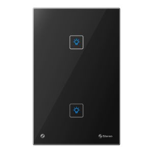 Apagador Zigbee* touch doble, negro